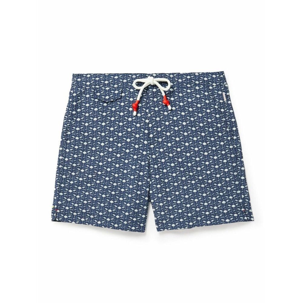 Orlebar Brown - Standard Mid-Length Bandana-Print Swim Shorts - Blue size 30